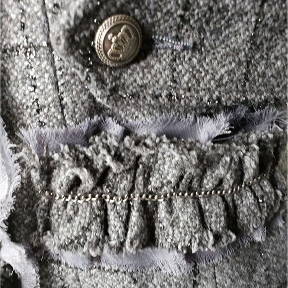 WOW Couture | Silver Ruffle Crop Jacket - Picture 5 of 8